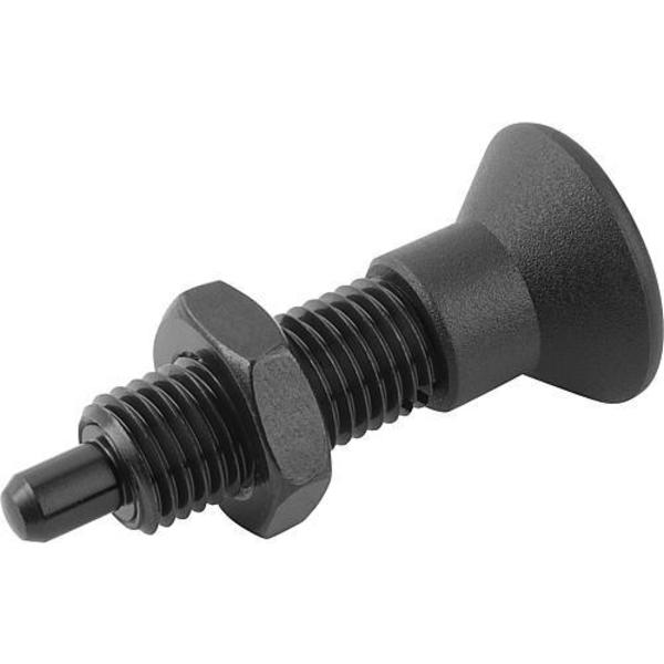 Kipp Indexing Plungers without collar with ext. locking pin, Style H, inch K0633.22412AO